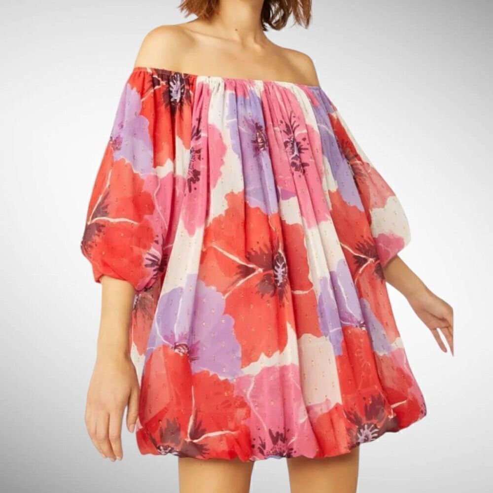 Misa Los Angeles Devon Floral Off the Shoulder Dress Size XS